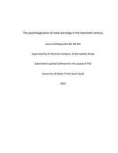 The psychologisation of natal astrology in the twentieth century ...